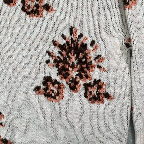 Knox Rose Women's Crewneck Sweater Floral Long Sleeve - Picture 8 of 13